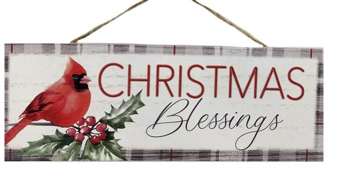 Christmas Blessings Hanging Sign