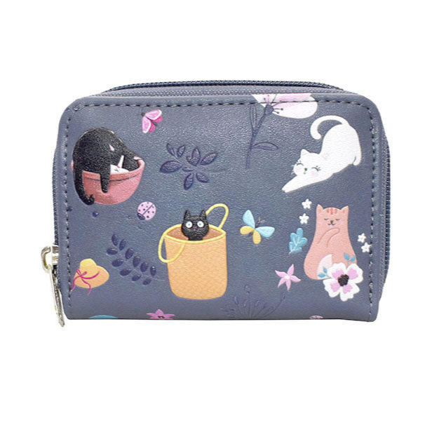 Essentials Wallet - Grey Cats in the Garden