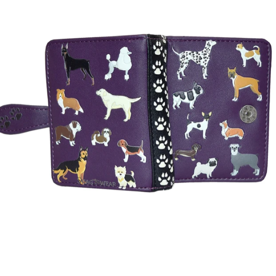 Load image into Gallery viewer, All the Dogs in Purple Small Wallet
