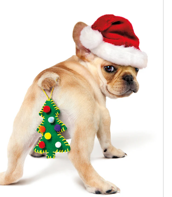 Dog Ornament Butt Christmas Card