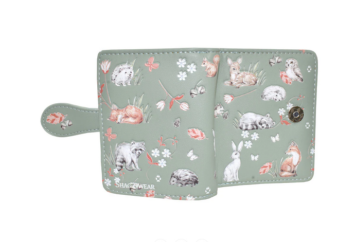 Forest Friends in Sage Small Wallet