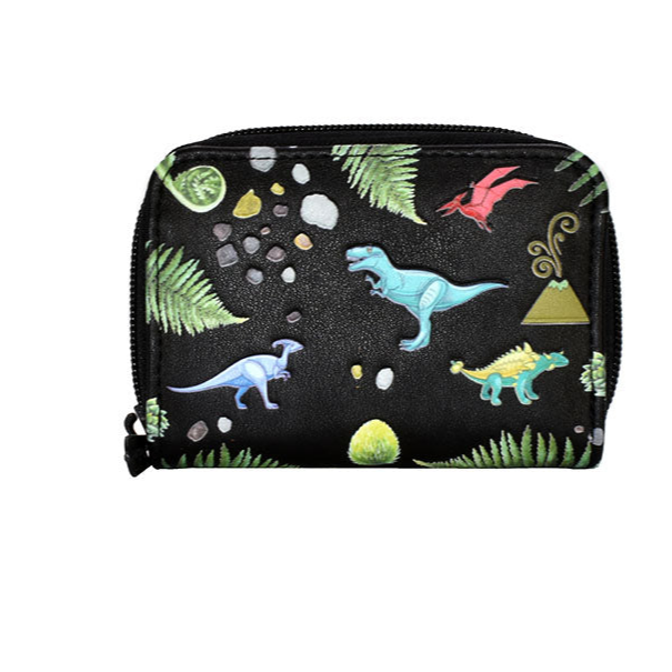 Essentials Wallet : Dinos in Black