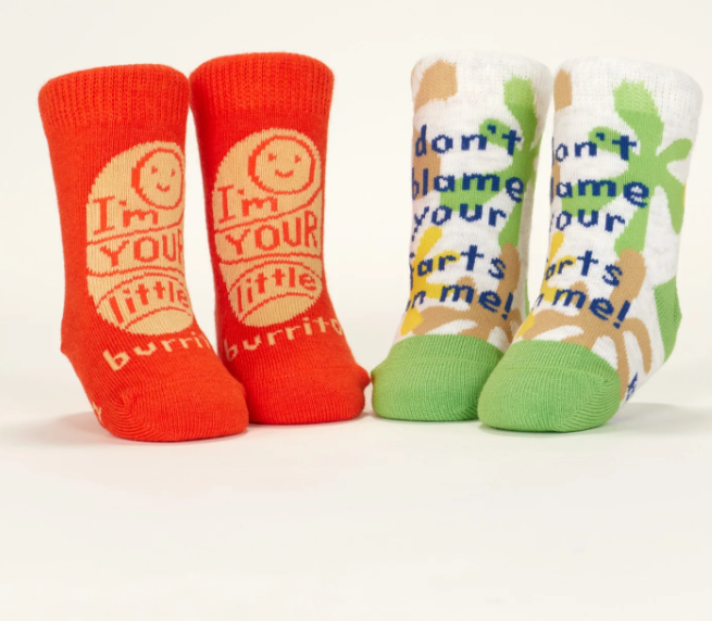 Load image into Gallery viewer, Baby Socks (2 pairs) I’m your little burrito &amp; Don’t blame me for your farts
