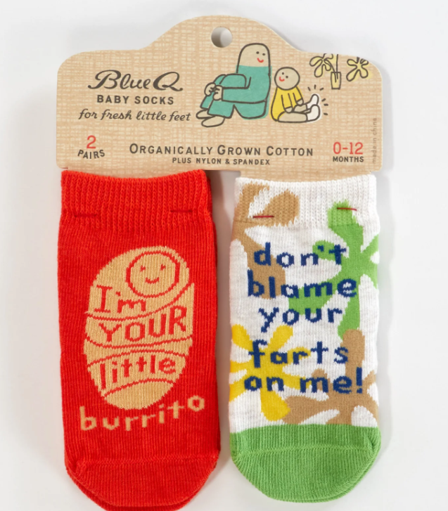 Load image into Gallery viewer, Baby Socks (2 pairs) I’m your little burrito &amp; Don’t blame me for your farts
