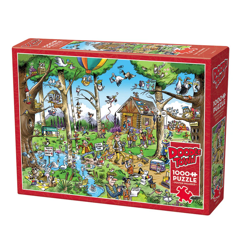Load image into Gallery viewer, Birdwatcher&#39;s Paradise, 1000 Piece Doodle Town Puzzle
