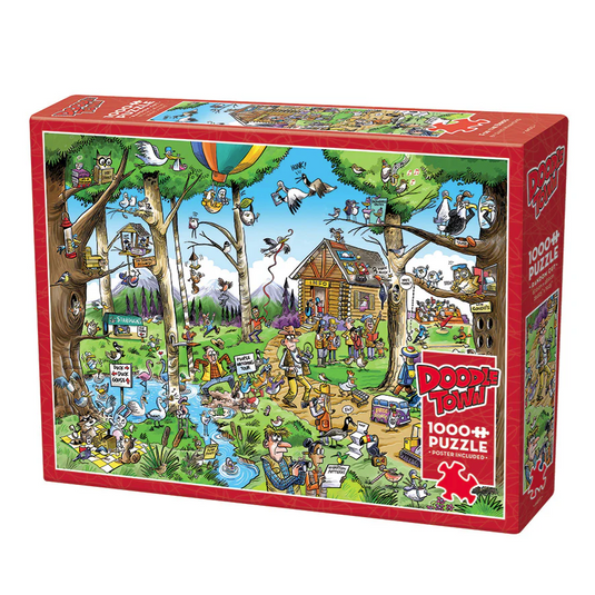 Birdwatcher's Paradise, 1000 Piece Doodle Town Puzzle