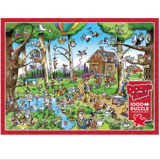 Birdwatcher's Paradise, 1000 Piece Doodle Town Puzzle