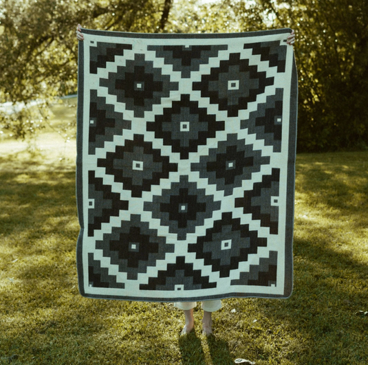 Alpaca Blend Throw in Geometric Rocky