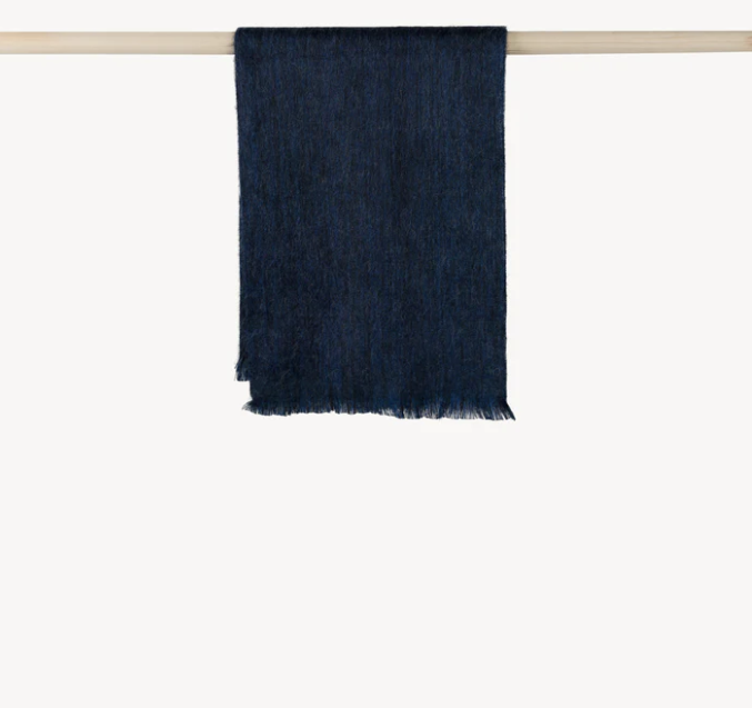 Alpaca Blend Scarf in Officer Navy