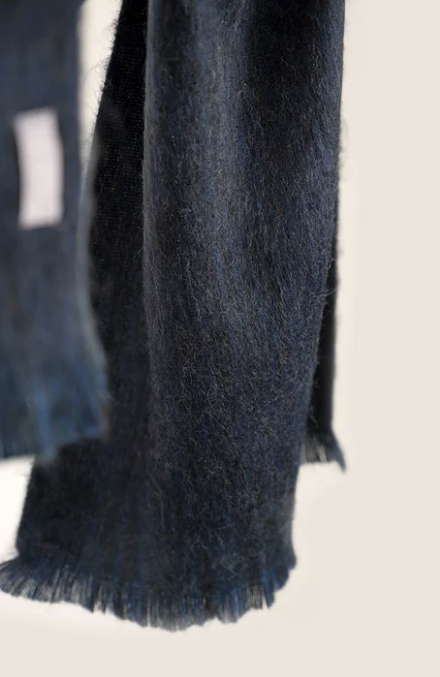Alpaca Blend Scarf in Officer Navy