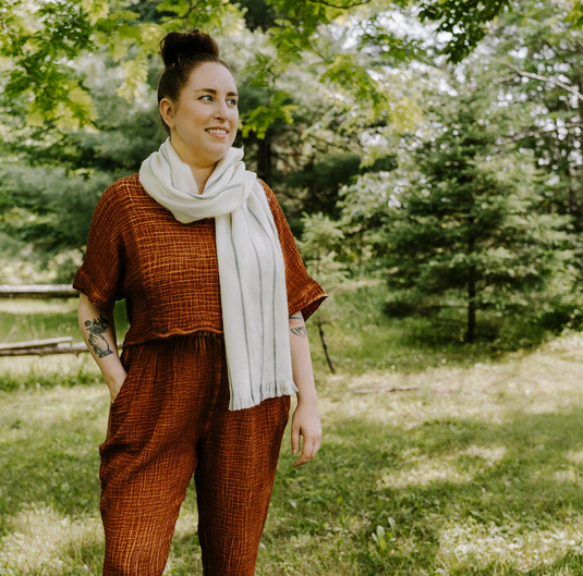 Alpaca Blend Scarf in Fine Lines