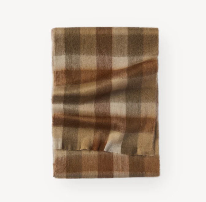 Load image into Gallery viewer, Alpaca Scarf in Cinnamon Check
