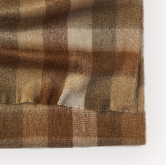 Alpaca Scarf in Cinnamon Check