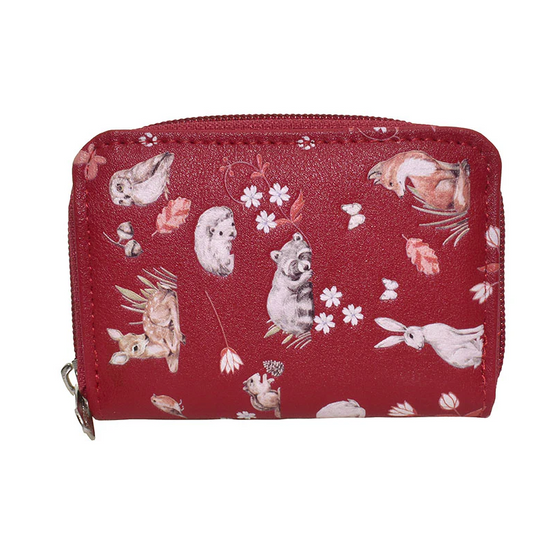Essentials Wallet, Forest Friends in Red