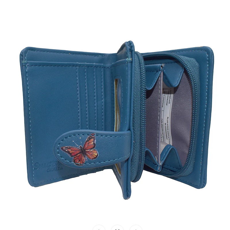 Load image into Gallery viewer, Small Wallet, Butterflies in Blue
