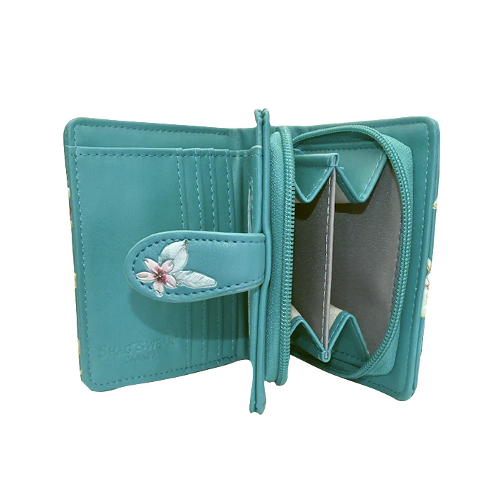 Load image into Gallery viewer, Small Wallet, Floral Bird in Blue
