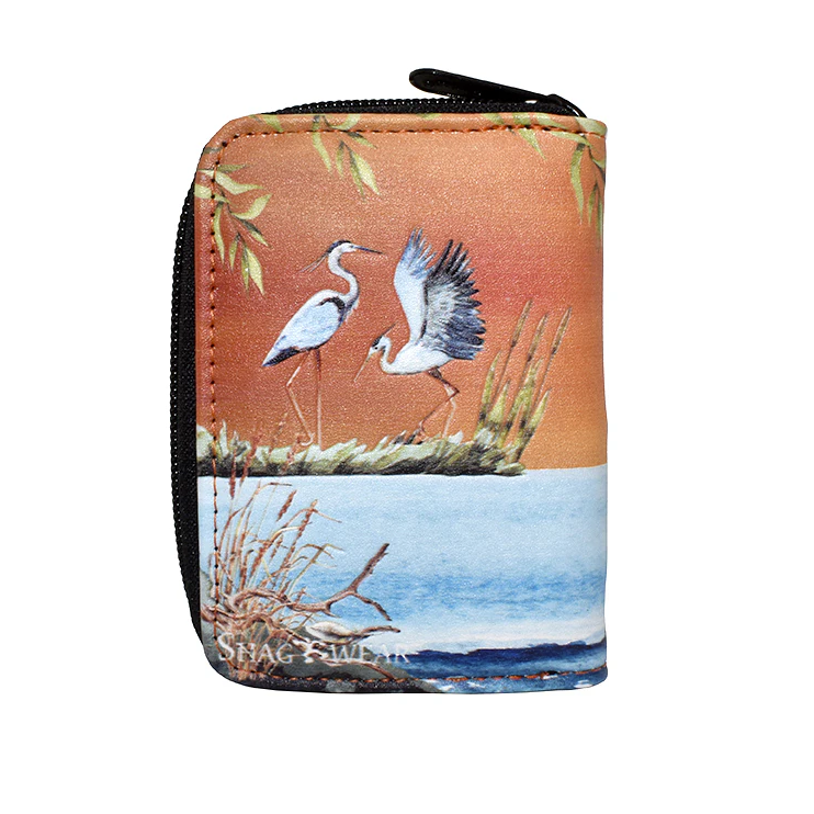 Load image into Gallery viewer, Small pouch with bird design on a white background
