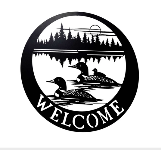 Tranquil Loons Welcome Sign
