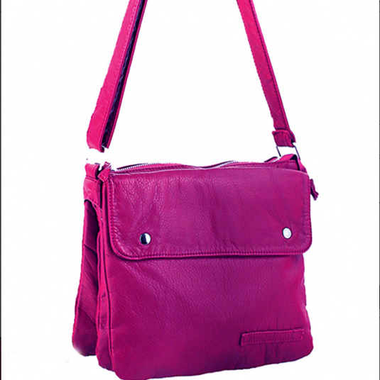 Satchel Crossbody Purse in Fuchsia