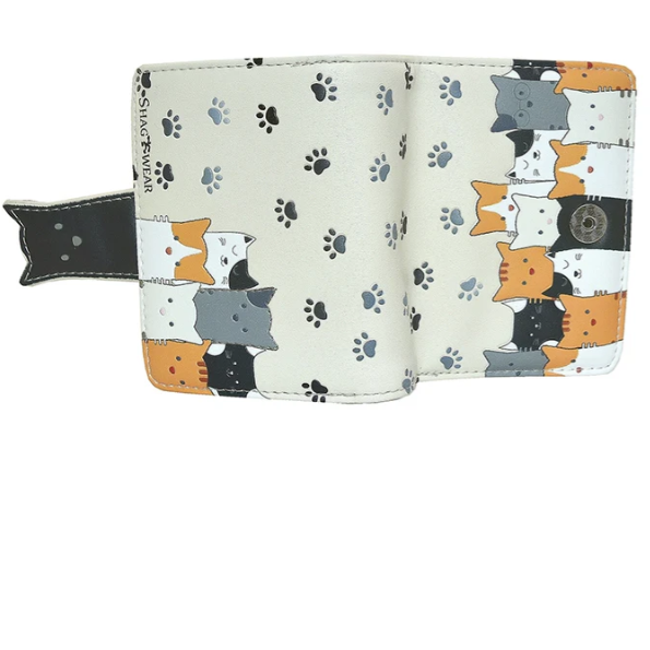 Load image into Gallery viewer, Wallet with cat pattern on a white background
