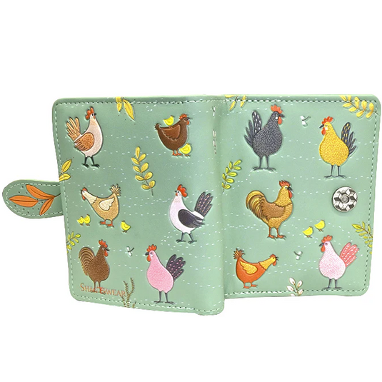 Chicken Farm in Teal Wallet