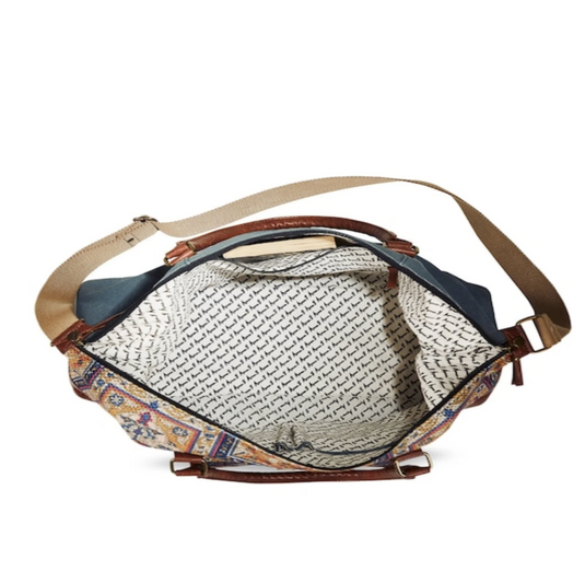 Up-cycled Canvas and Vegan Leather Duffle Bag