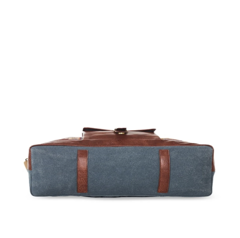 Load image into Gallery viewer, Up-cycled Canvas and Vegan Leather Duffle Bag
