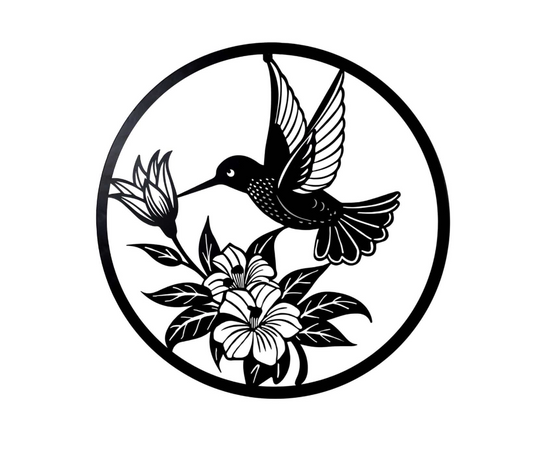 Humming Bird Metal Cut-out Wall Art