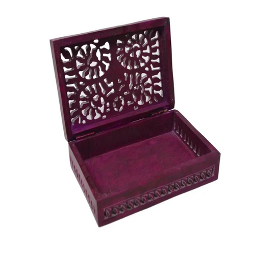 Carved Soapstone Box in Pink