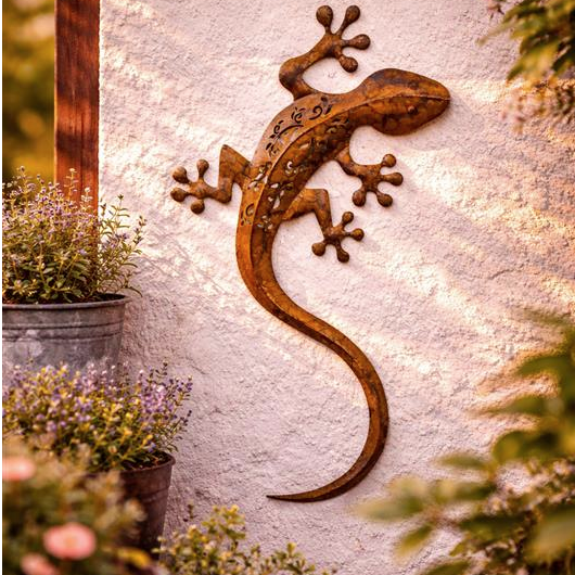 Load image into Gallery viewer, Metal Gecko Indoor-Outdoor Wall Art
