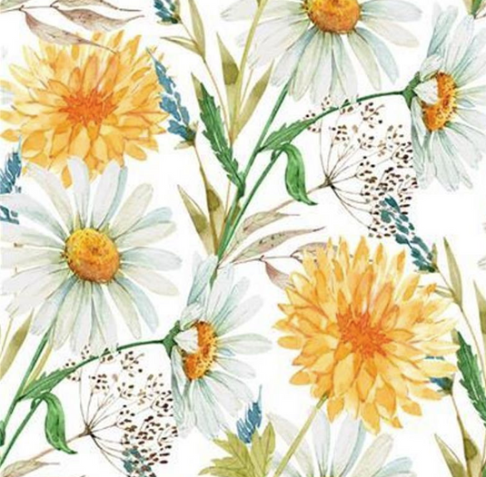 Paper Napkins | Marigolds and Daisies Print