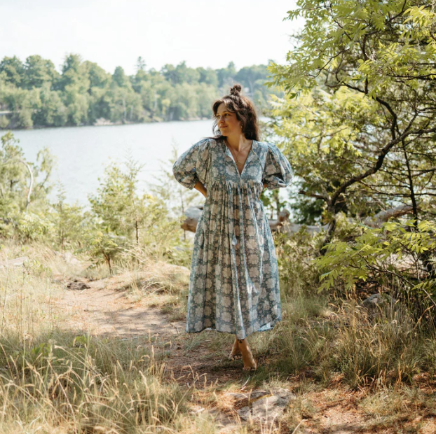 Load image into Gallery viewer, Mira Midi Dress in Blue
