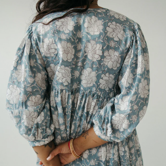 Mira Midi Dress in Blue