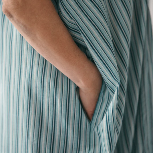 Sol Kaftan in Turquoise Stripe