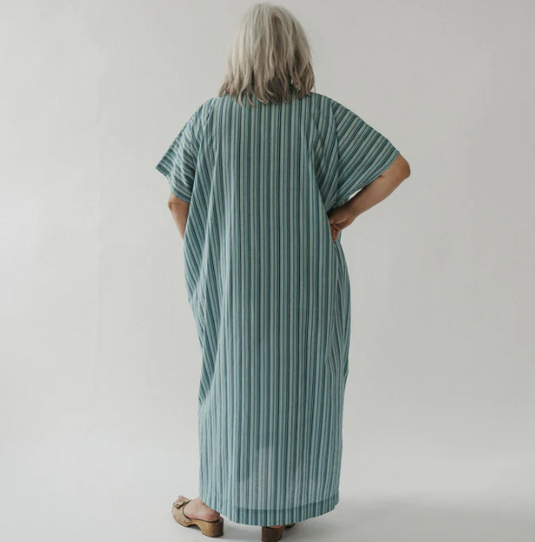 Sol Kaftan in Turquoise Stripe