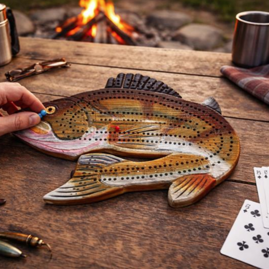 Load image into Gallery viewer, Fish Cribbage Board
