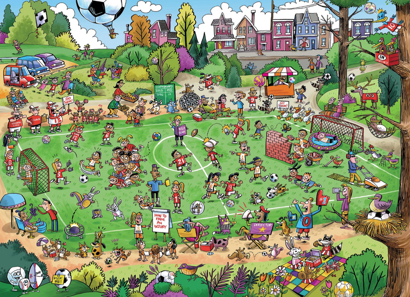 Load image into Gallery viewer, Offside Antics | DoodleTown Jigsaw Puzzle
