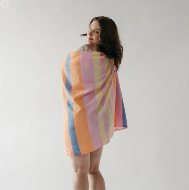Load image into Gallery viewer, Turkish Towel | Guava Stripe

