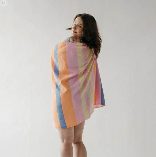 Turkish Towel | Guava Stripe
