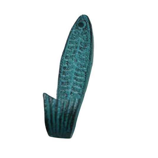 Fish Wall Hook | Cast Iron Aqua