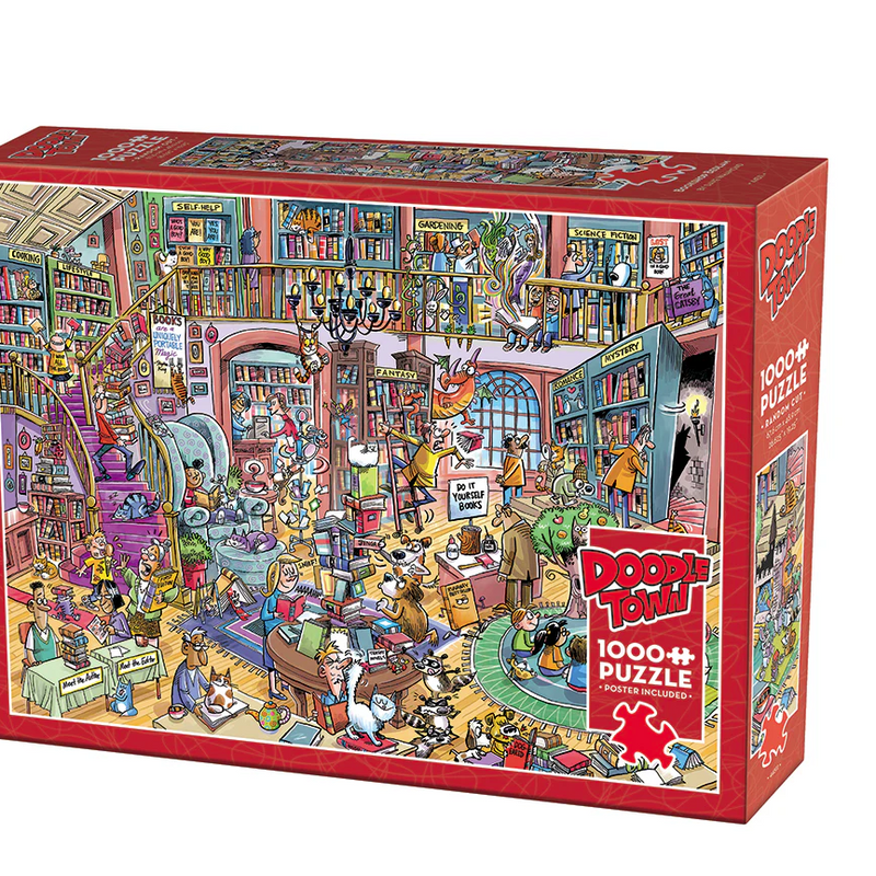 Load image into Gallery viewer, DoodleTown Bookshop Bedlam | 1000 Piece Jigsaw Puzzle
