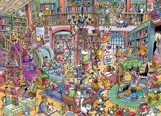 DoodleTown Bookshop Bedlam | 1000 Piece Jigsaw Puzzle