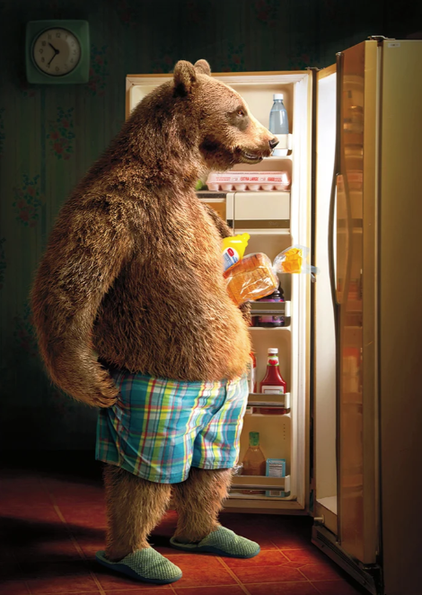 Load image into Gallery viewer, Nighttime Snack Bear | Birthday Card
