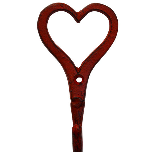 Cast Iron Red Heart Hook