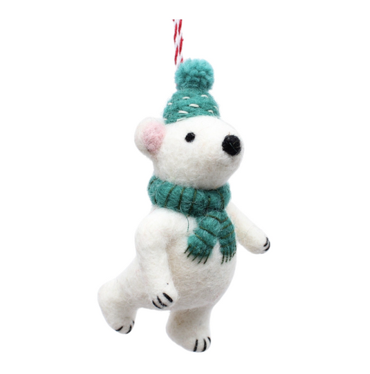 Percy the Polar Bear Felt Ornament