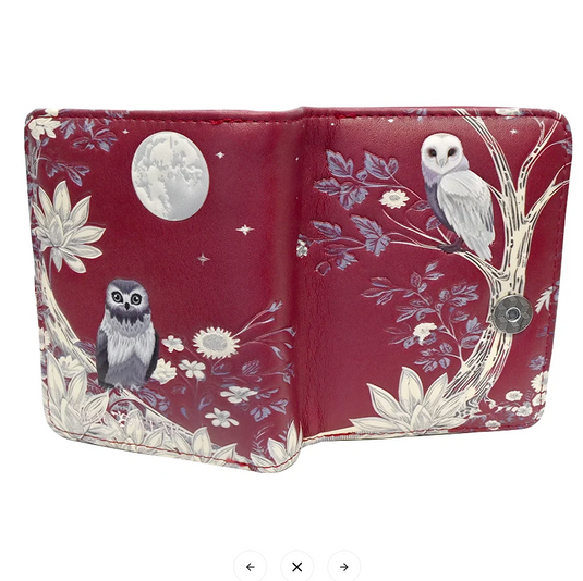 Midnight Owls in Red Wallet