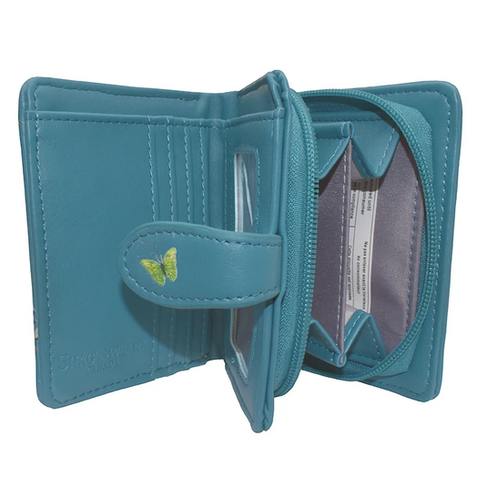 Kittens in the Garden in Teal Wallet
