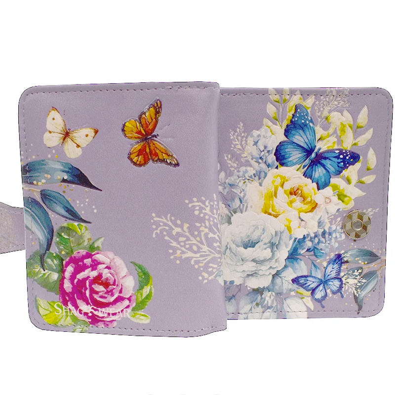 Load image into Gallery viewer, Floral Butterfly in Mauve Wallet
