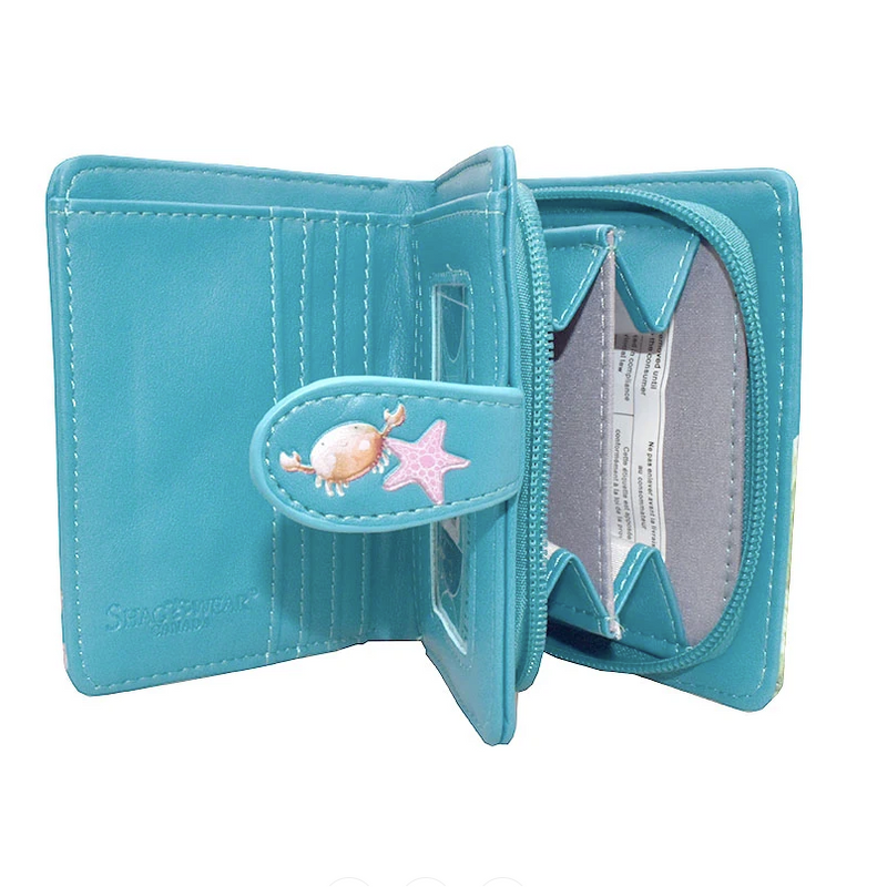 Load image into Gallery viewer, Cat Mermaids in Teal Wallet
