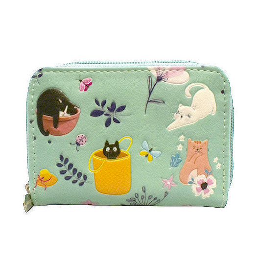 Cats in the Garden in Sage Essentials Wallet
